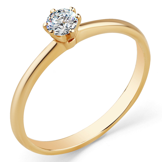 Кольцо, золото, бриллиант, красный, 1-104-367
